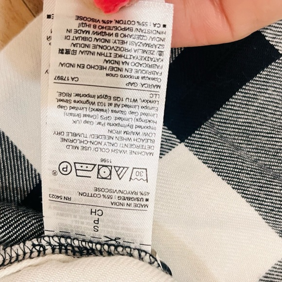NWT Gap Checkered shirtdress black white size small - Picture 4 of 6